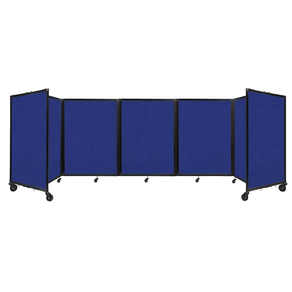 Room Divider 360 Folding Portable Partition 14' x 4' Royal Blue Fabric